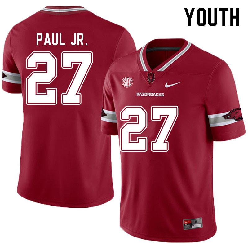 Youth #27 Chris Paul Jr. Arkansas Razorbacks College Football Jerseys Sale-Alternate Cardinal